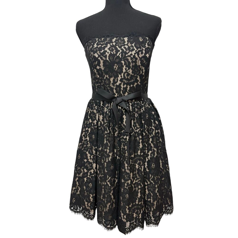 Target Neiman Marcus Robert Rodriguez Size 6 Black Lace Strapless Party Dress